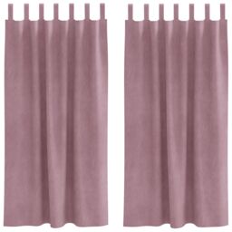 Berkfield Home Curtains Dark pink Polyester 140 x 175 cm Decorative Inlays - thumbnail 2