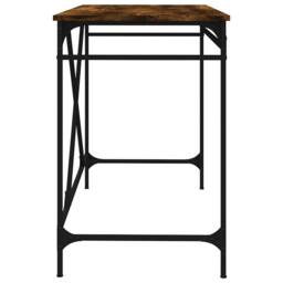 Berkfield Home Charming Desk Smoked Oak 100x50x75 cm Engineered Wood & Iron in Brown - Size: 100 x 50 x 75 cm - thumbnail 6