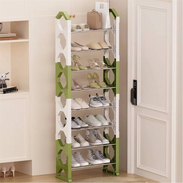 Nordara White&Green 50cm 8-Tier Shoe Rack Storage for 16 Pairs in Green - image 1