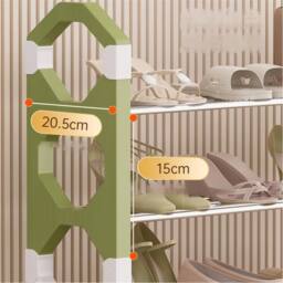 Nordara White&Green 50cm 8-Tier Shoe Rack Storage for 16 Pairs in Green - thumbnail 4