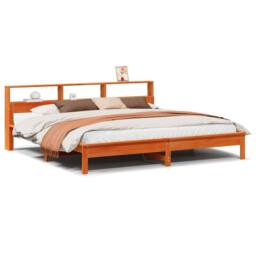 Berkfield Home Decorative Bed Frame Frame Wax Brown 180x200 cm Super King Solid - thumbnail 3