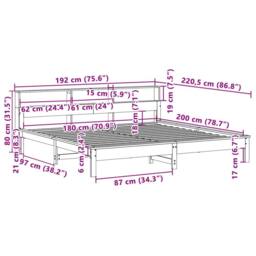 Berkfield Home Decorative Bed Frame Frame Wax Brown 180x200 cm Super King Solid - thumbnail 9
