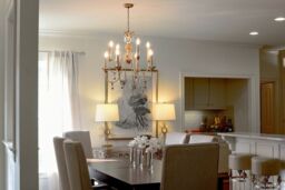 Loops 8 Bulb Chandelier Hanging Pendant LIght Gold & Silver LED E14 60W Bulb in Metallics - thumbnail 3