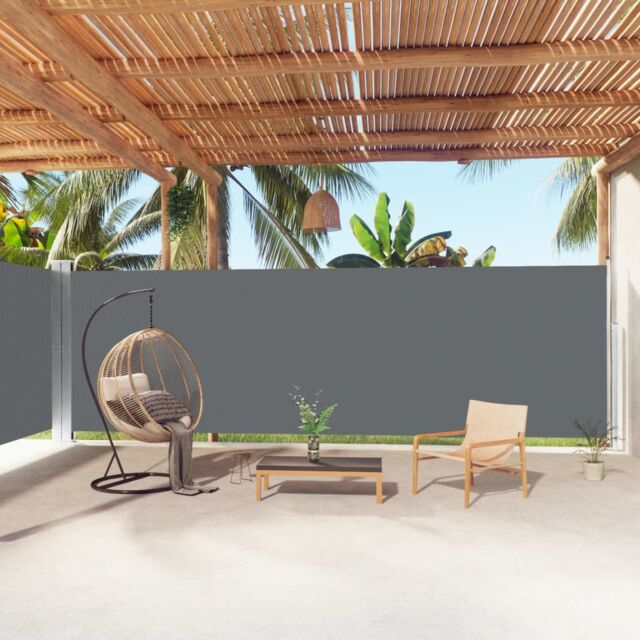 Berkfield Home Retractable Side Awning Anthracite 200x1000 cm in Black - image 1