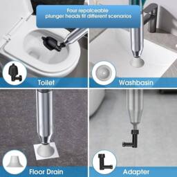 Kelvenix Toilet Unblocker Toilet Plunger High Pressure in Blue - thumbnail 5