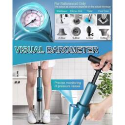 Kelvenix Toilet Unblocker Toilet Plunger High Pressure in Blue - thumbnail 3