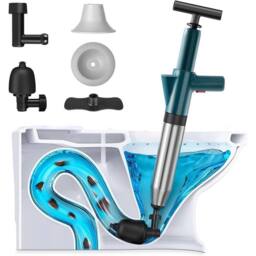 Kelvenix Toilet Unblocker Toilet Plunger High Pressure in Blue - thumbnail 1