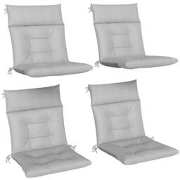 OUTSUNNY Garden Chair Cushions Set of 4, Waterproof Seat Pads, Light Grey - thumbnail 2