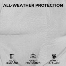 OUTSUNNY Garden Chair Cushions Set of 4, Waterproof Seat Pads, Light Grey - thumbnail 5