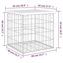 Berkfield Home Beautiful Garden Bench Gabion Design 43x44x42 cm Solid Wood Douglas in Brown - Size: 43 x 44 x 42 cm - thumbnail 8