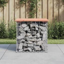 Berkfield Home Beautiful Garden Bench Gabion Design 43x44x42 cm Solid Wood Douglas in Brown - Size: 43 x 44 x 42 cm - thumbnail 2