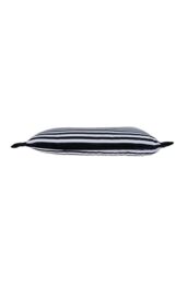 Homescapes Handmade Striped Seat Pad Soft Cotton Dining Chair Cushion in Black - Size: 40 cm x 40 cm - thumbnail 3