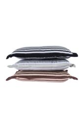 Homescapes Handmade Striped Seat Pad Soft Cotton Dining Chair Cushion in Black - Size: 40 cm x 40 cm - thumbnail 4
