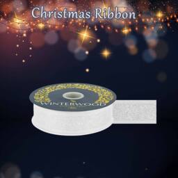 VFM e-Store Christmas Ribbon Garland Decoration 4cm x 10cm White X 1 - Size: 4 cm x 10 cm - thumbnail 3