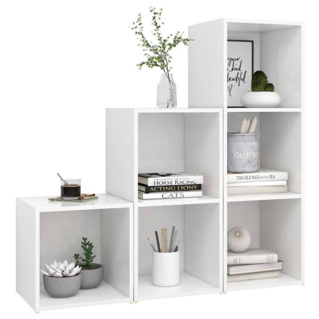 Berkfield Home Classic 3 Piece TV Cabinet Set White Engineered Wood - image 1