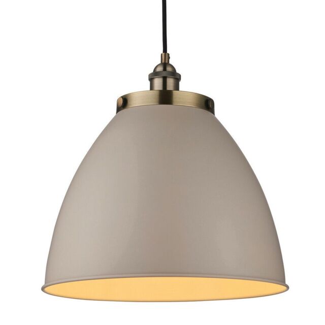 Loops Hanging Ceiling Pendant Light GREY & ANTIQUE BRASS Industrial Lamp Bulb Holder - image 1