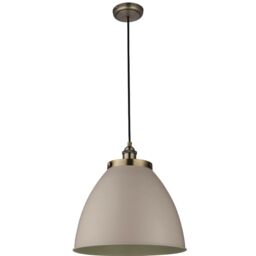 Loops Hanging Ceiling Pendant Light GREY & ANTIQUE BRASS Industrial Lamp Bulb Holder - thumbnail 3