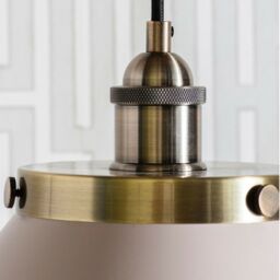 Loops Hanging Ceiling Pendant Light GREY & ANTIQUE BRASS Industrial Lamp Bulb Holder - thumbnail 4