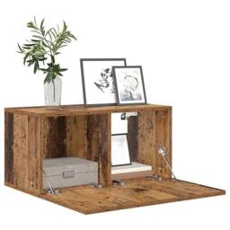 Berkfield Home TV Cabinet Old Wood Particle board Medium TV Cabinet in Brown - thumbnail 1