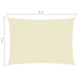 Berkfield Home Sunshade Sail Oxford Fabric Rectangular 6x8 m Cream in Beige - thumbnail 6