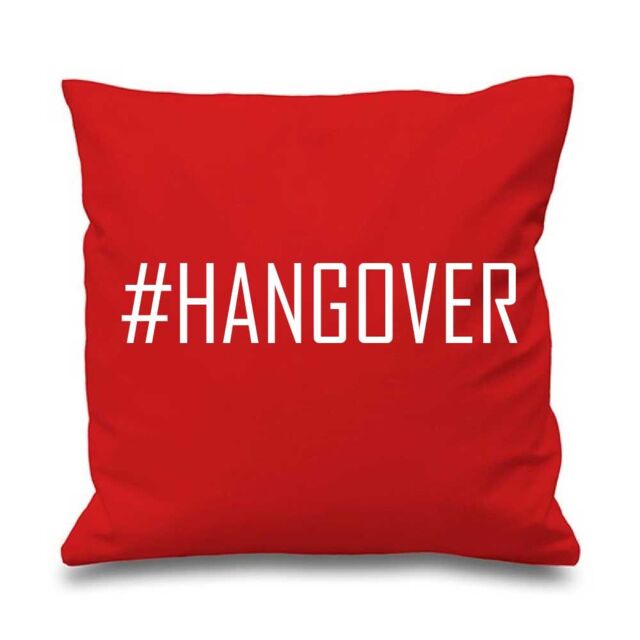 "60 SECOND MAKEOVER Red Cushion Cover #Hangover 16"" x 16"" Mum Friend Gift Decorative Cushion Home Mothers Day - Size: 40 cm x 40 cm"
