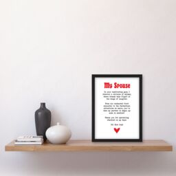 "Artery8 Love Poem Whimsy Magic Spouse Romantic Poetry Fun Framed Art Print in White - Size: W12"" x H16""" - thumbnail 4