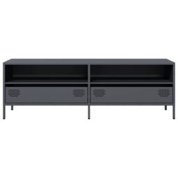 Berkfield Home TV Cabinet Anthracite 135x39x43.5 cm Cold-rolled Steel in Black - thumbnail 4