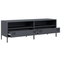 Berkfield Home TV Cabinet Anthracite 135x39x43.5 cm Cold-rolled Steel in Black - thumbnail 5