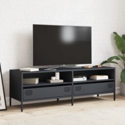 Berkfield Home TV Cabinet Anthracite 135x39x43.5 cm Cold-rolled Steel in Black - thumbnail 3