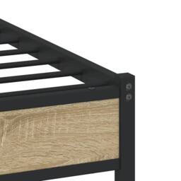 Berkfield Home Metal Bed Frame without Mattress Sonoma Oak 75x190 cm Small Single in Brown - thumbnail 9