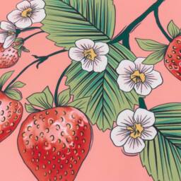 Furn Anemone Strawberries Floral Outdoor Cushion - thumbnail 5