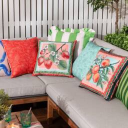 Furn Anemone Strawberries Floral Outdoor Cushion - thumbnail 6