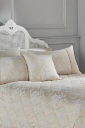 Dreams & Drapes 'Imelda' Floral Jacquard Filled Cushion in Ivory - Size: 43 cm x 43 cm - thumbnail 3