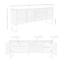 Angel Cerda Walnut Sideboard with Black Glass Top & Chrome Legs in Brown - thumbnail 8