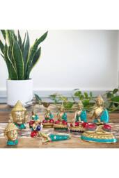 KDMD Brass Buddha Figure - Thoughtful Pose, 6.5cm Decorative Accent in Gold - thumbnail 7