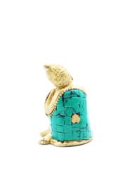 KDMD Brass Buddha Figure - Thoughtful Pose, 6.5cm Decorative Accent in Gold - thumbnail 2