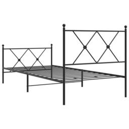 Berkfield Home Metal Bed Frame without Mattress with Footboard Black 90x190cm - Size: 90x190 cm - thumbnail 6