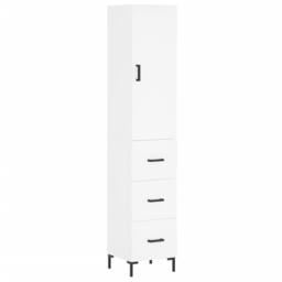 Berkfield Home Highboard White 34.5x34x180 cm Engineered Wood - thumbnail 3