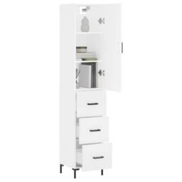 Berkfield Home Highboard White 34.5x34x180 cm Engineered Wood - thumbnail 1