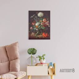 "Artery8 Jan Davidsz De Heem Vase Of Flowers Canvas Wall Art Print - Size: W18"" x H24""" - thumbnail 3