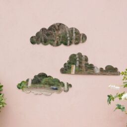 Primrose Wall Mounted Cloud Silhouette Acrylic Decorative Frameless Mirror Wall Art Set of 3 in Silver - Size: 3 Pack - thumbnail 5