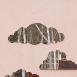 Primrose Wall Mounted Cloud Silhouette Acrylic Decorative Frameless Mirror Wall Art Set of 3 in Silver - Size: 3 Pack - thumbnail 3