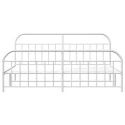 Berkfield Home Metal Bed Frame with Headboard & Footboard White 200x200 cm - thumbnail 6