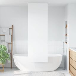 Berkfield Home Shower Roller Blind 60x240 cm Fabric Width 56 cm in White - thumbnail 1
