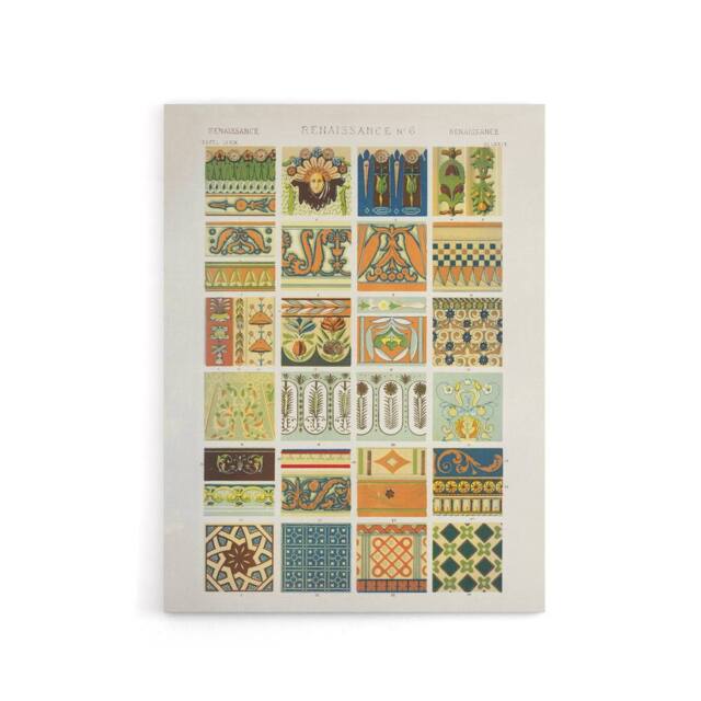"Artery8 Renaissance Patterns Racinet Vintage Canvas Wall Art - Size: W18"" x H24""" - image 1