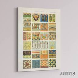 "Artery8 Renaissance Patterns Racinet Vintage Canvas Wall Art - Size: W18"" x H24""" - thumbnail 2