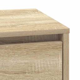 Berkfield Home Bedside Cabinet with LED Lights Sonoma Oak 39x34.5x50 cm in Beige - thumbnail 9