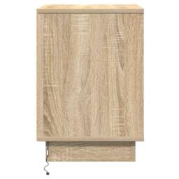 Berkfield Home Bedside Cabinet with LED Lights Sonoma Oak 39x34.5x50 cm in Beige - thumbnail 7