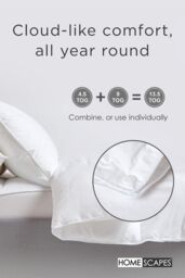 Homescapes Goose Feather & Down All Seasons Duvet in White - Size: Super King - thumbnail 5
