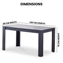 KOSY KOALA Modern Dark Grey Dining Table Set with 2 Grey Velvet Benches Stylish Dining Room Furniture in Brown - thumbnail 8